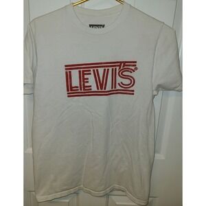 Levis Women's TShirt Tee Shirt Sz M Classic Retro Logo Graphic White M